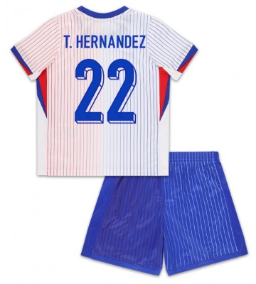 Francia Theo Hernandez #22 Segunda Equipación Niños Eurocopa 2024 Manga Corta (+ Pantalones cortos)